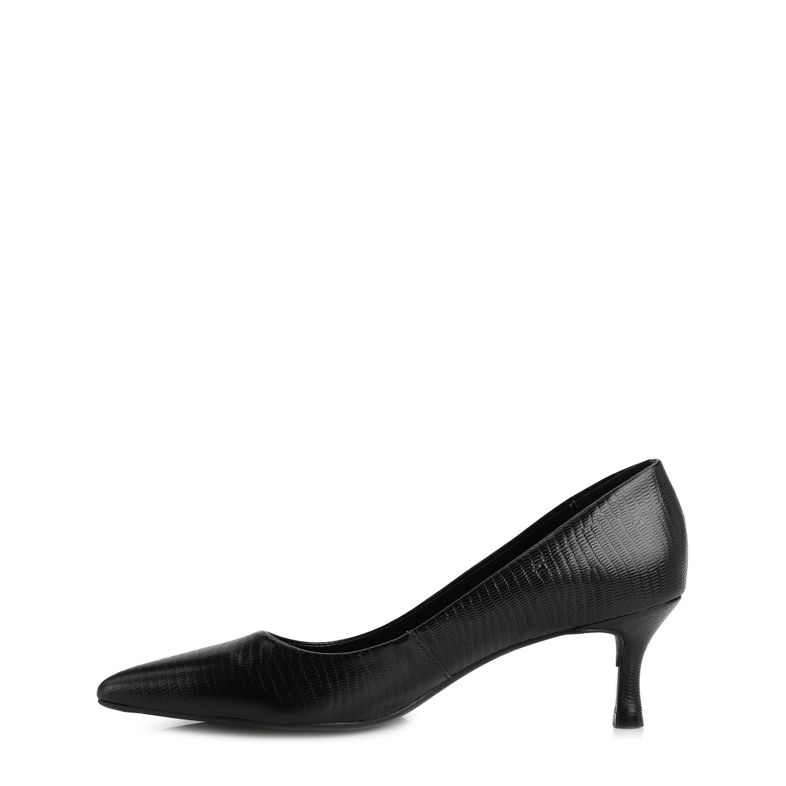 Scarpin Couro Lezard Preto