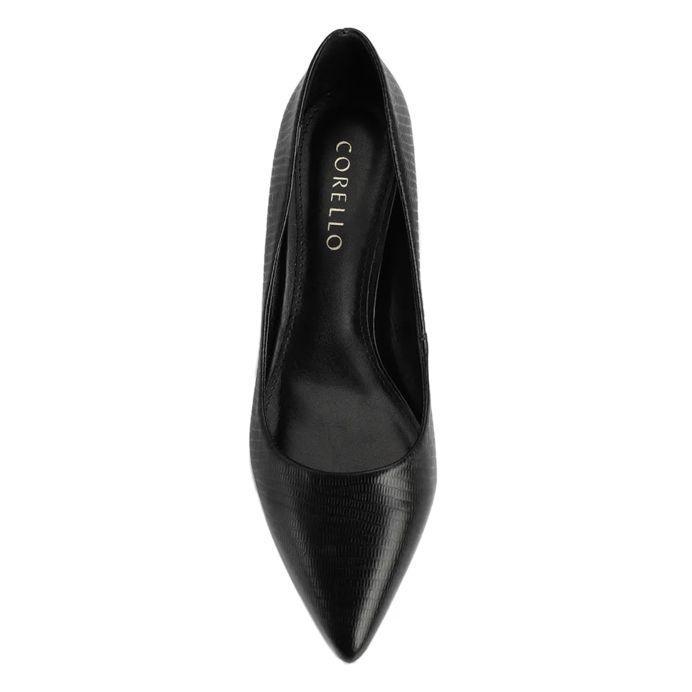 Scarpin Couro Lezard Preto - imagem 5