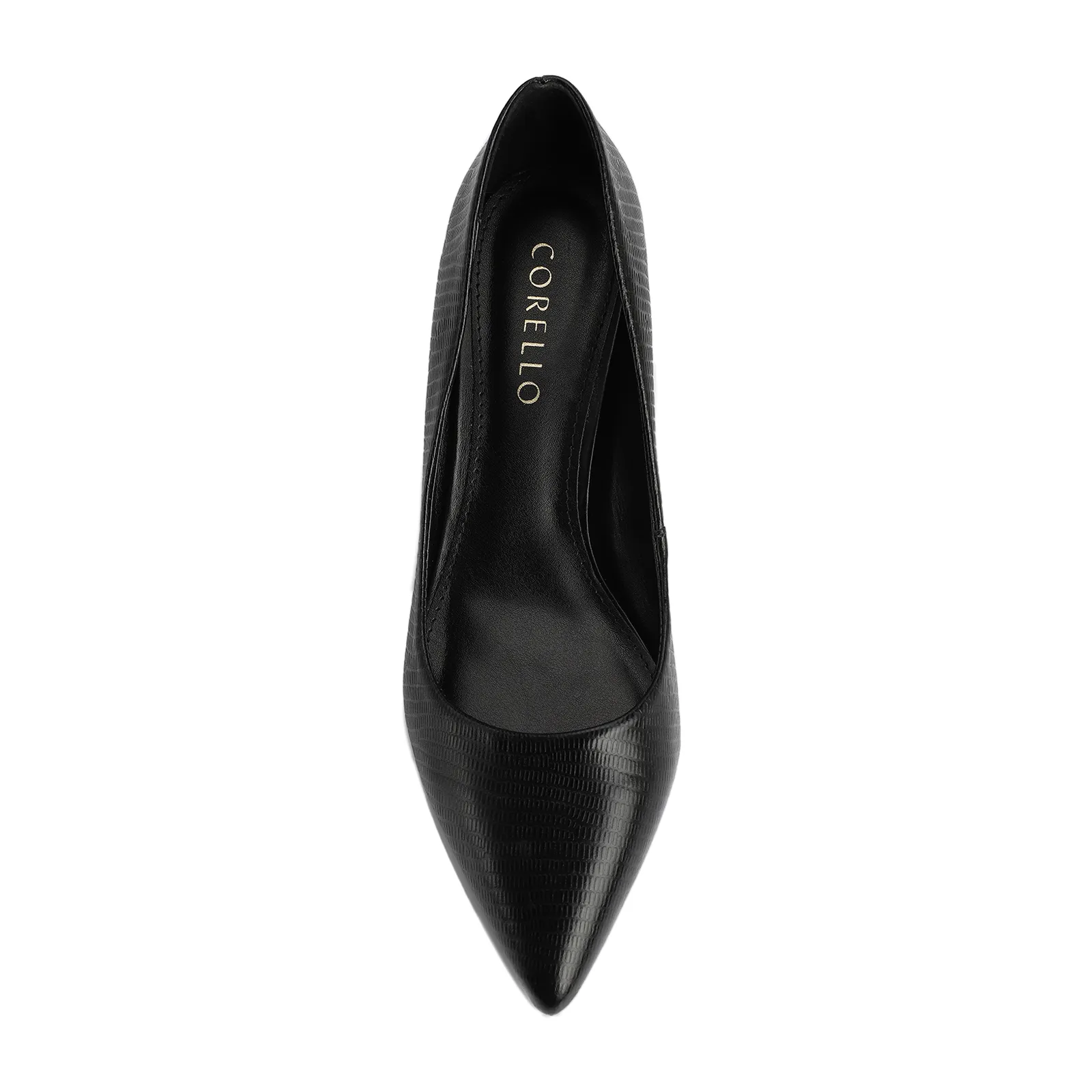 Scarpin Couro Lezard Preto