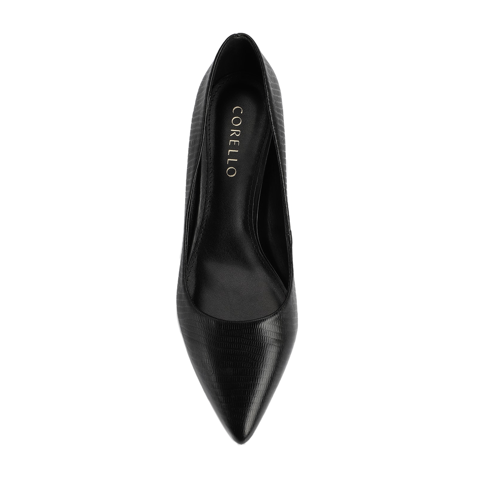 Scarpin Couro Lezard Preto