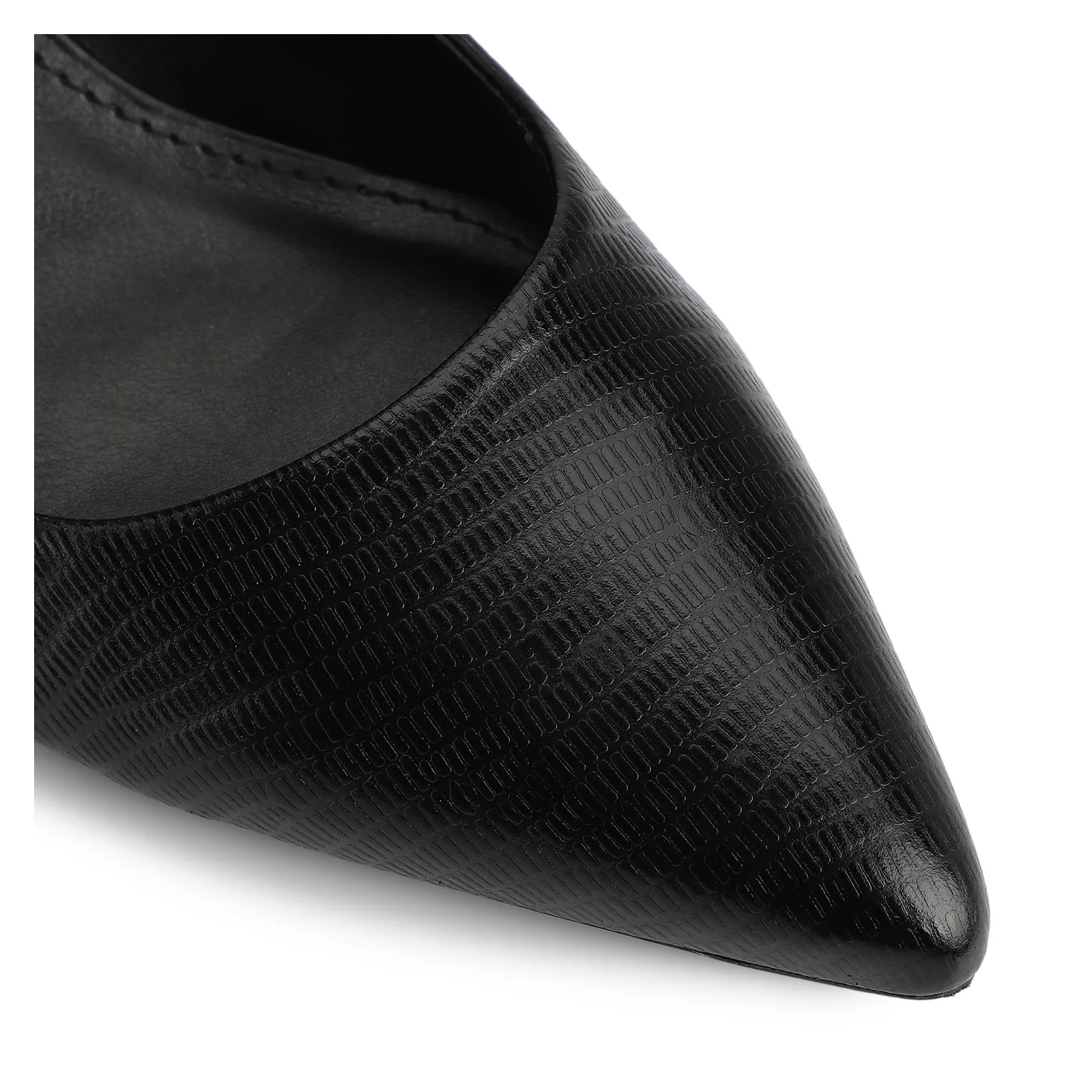 Scarpin Couro Lezard Preto