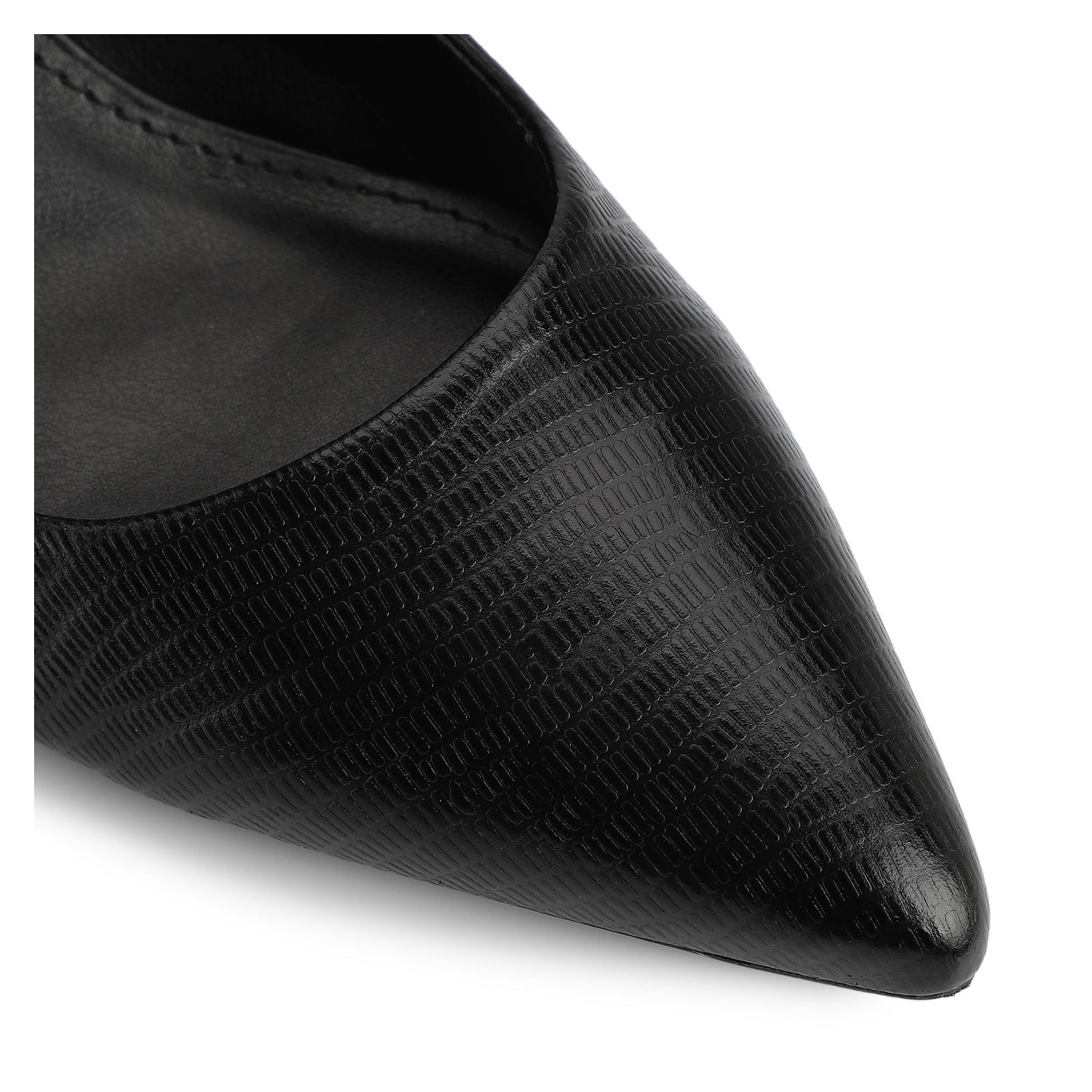 Scarpin Couro Lezard Preto
