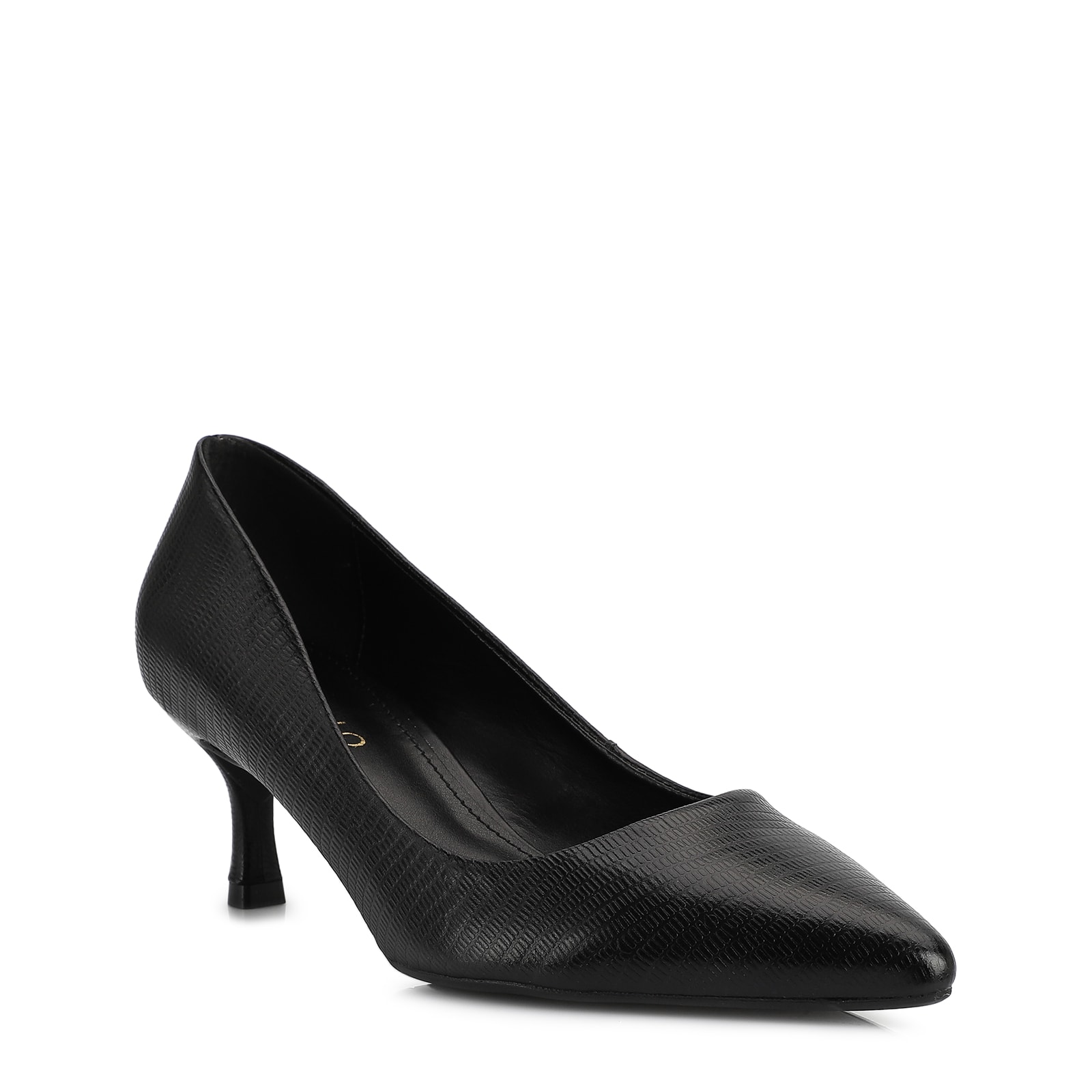 Scarpin Couro Lezard Preto