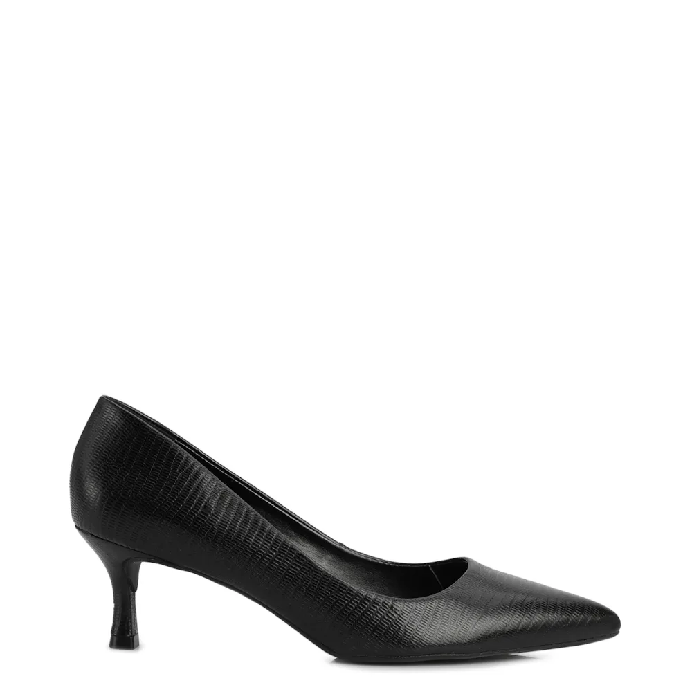 Scarpin Couro Lezard Preto - imagem 2