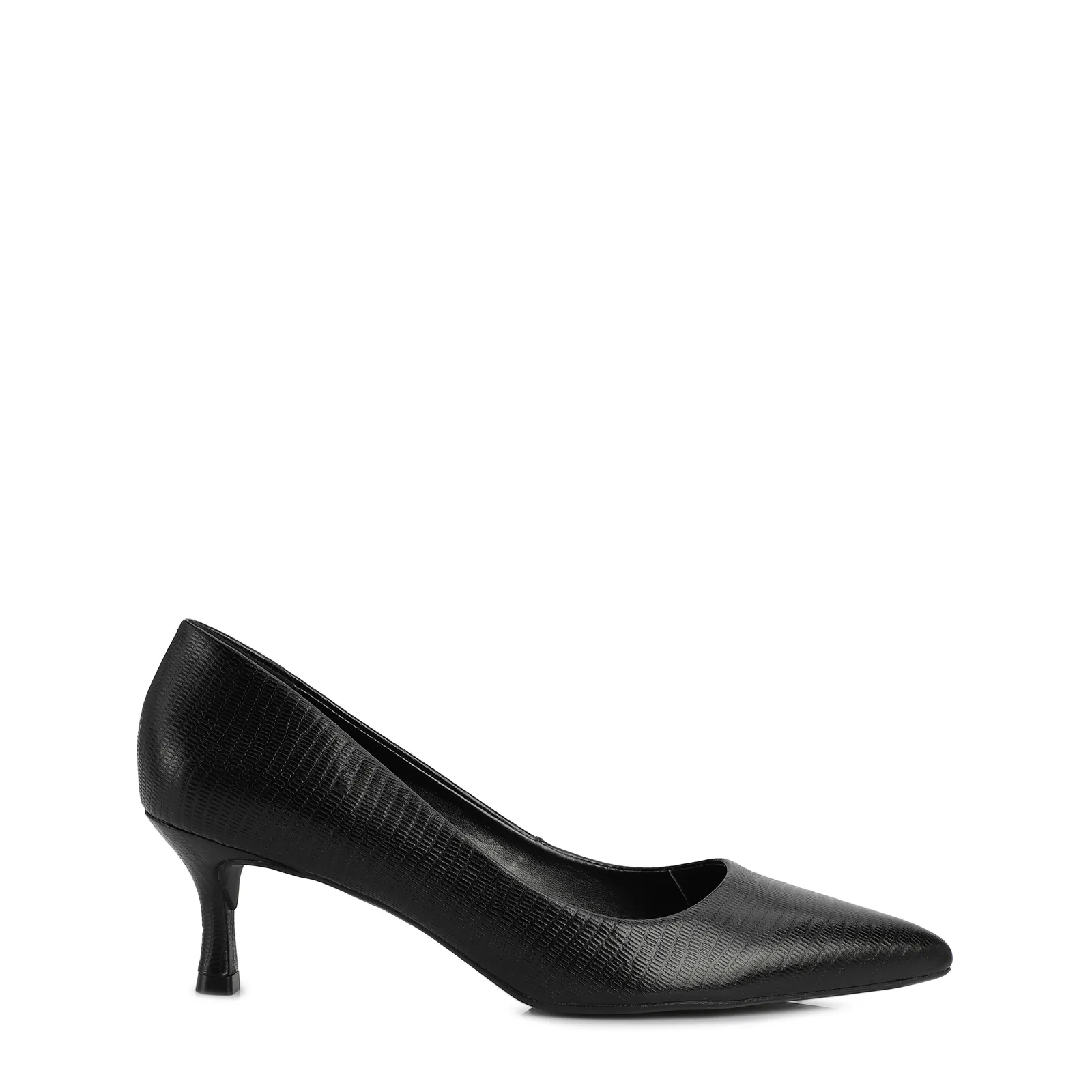Scarpin Couro Lezard Preto