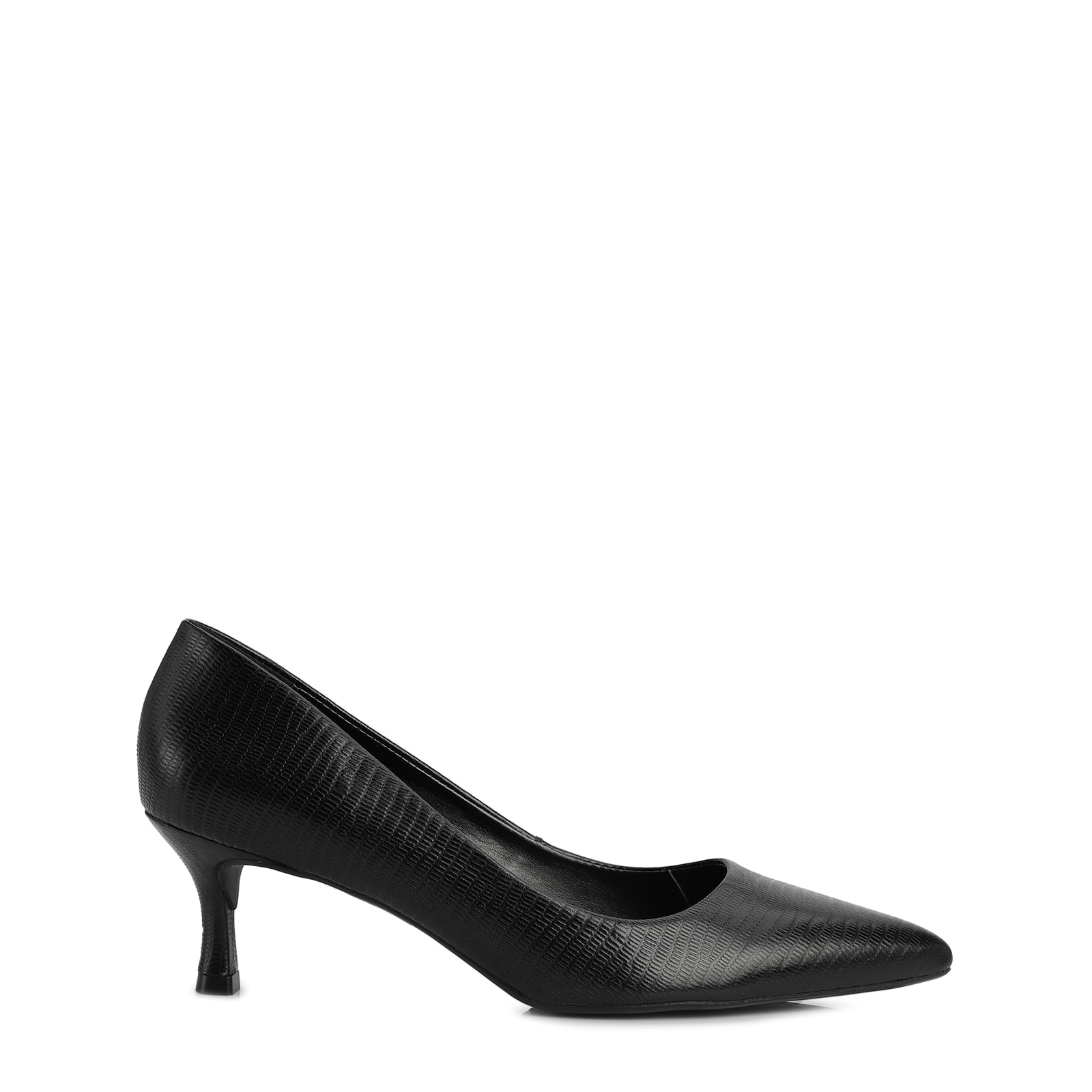 Scarpin Couro Lezard Preto
