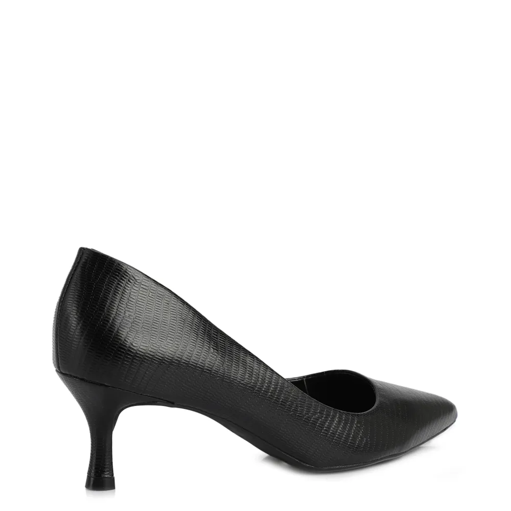 Scarpin Couro Lezard Preto - imagem 3