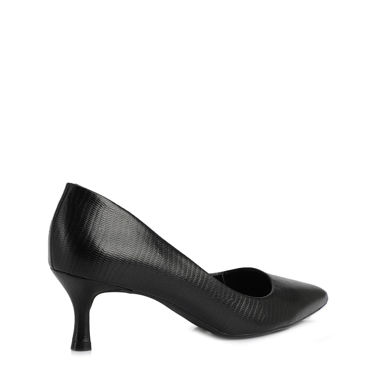 Scarpin Couro Lezard Preto
