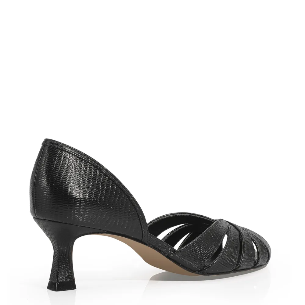 Scarpin Couro Lezard Preto - imagem 3