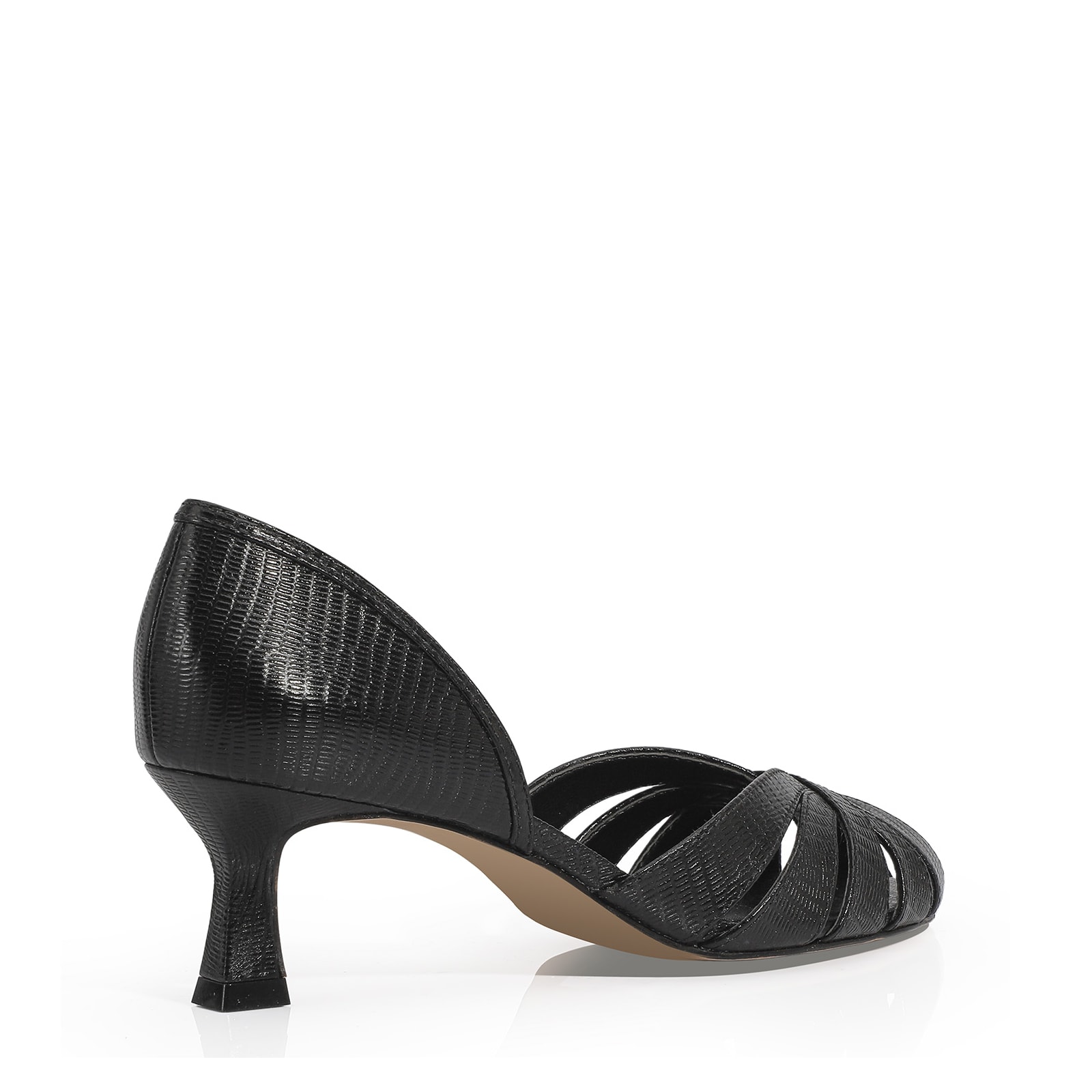 Scarpin Couro Lezard Preto