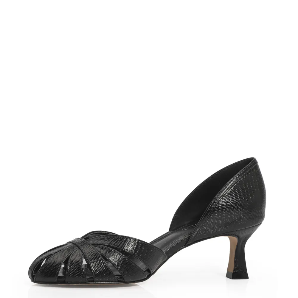Scarpin Couro Lezard Preto - imagem 4