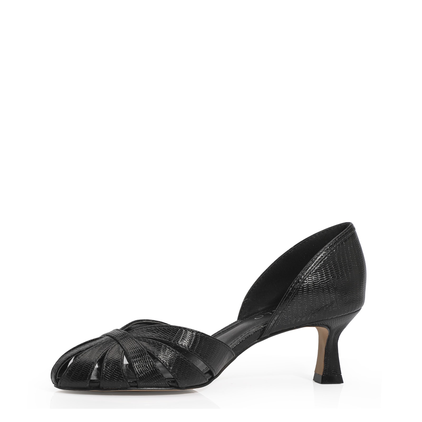 Scarpin Couro Lezard Preto