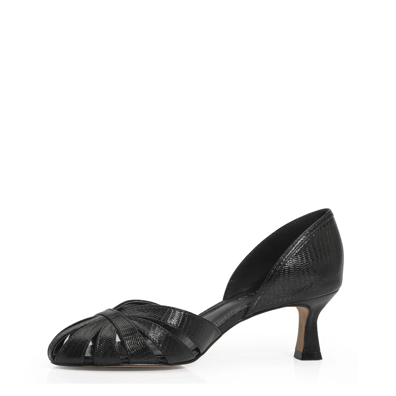 Scarpin Couro Lezard Preto