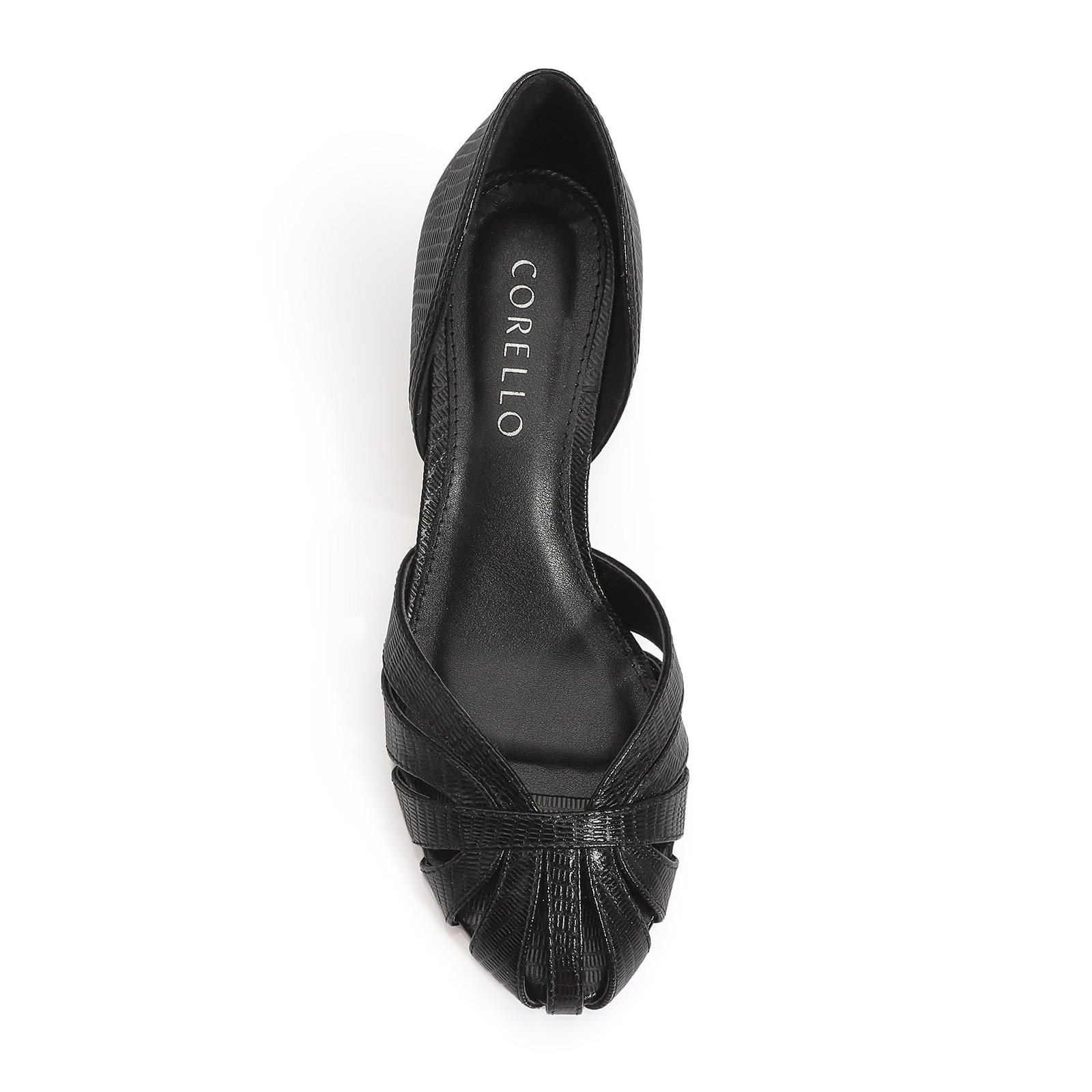 Scarpin Couro Lezard Preto