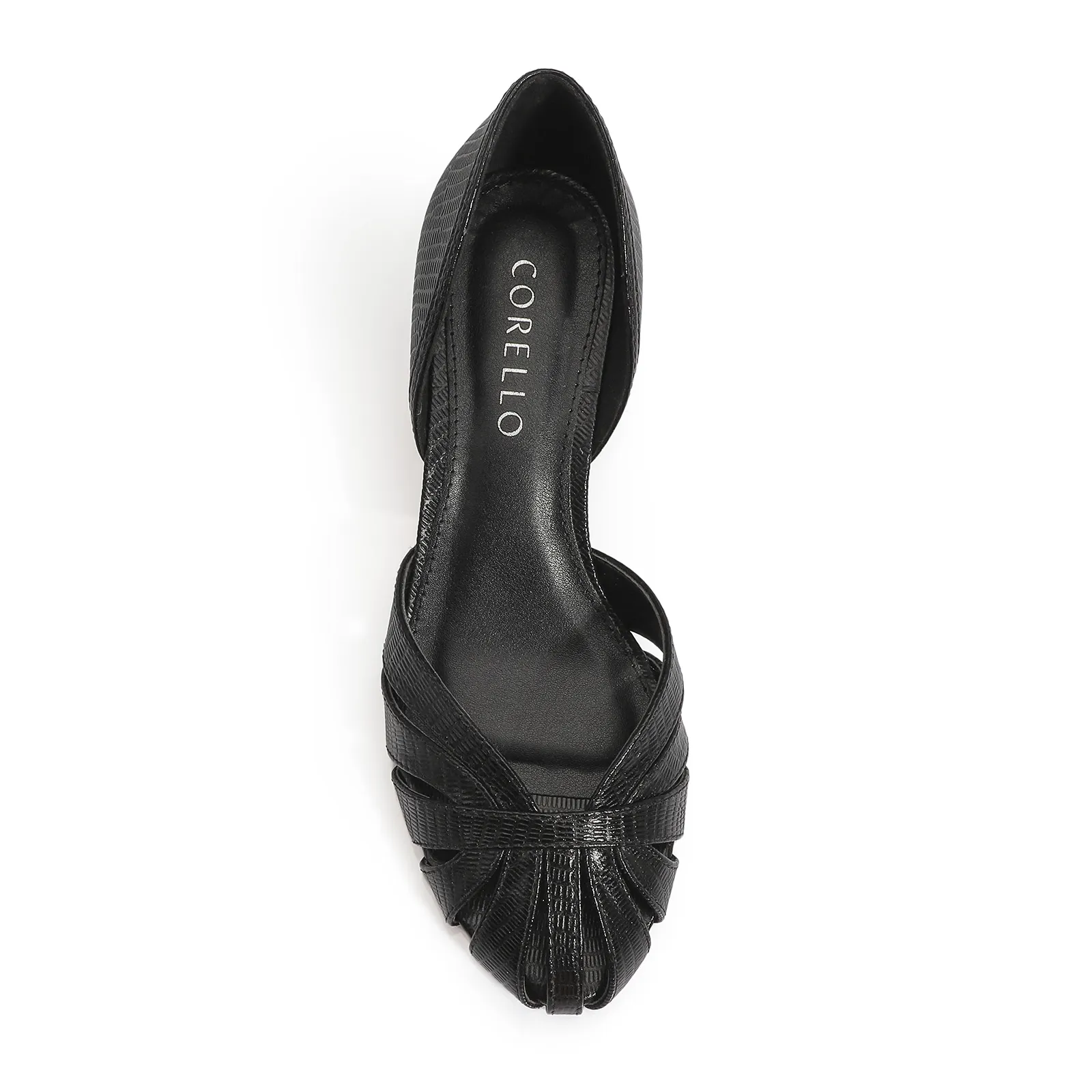Scarpin Couro Lezard Preto