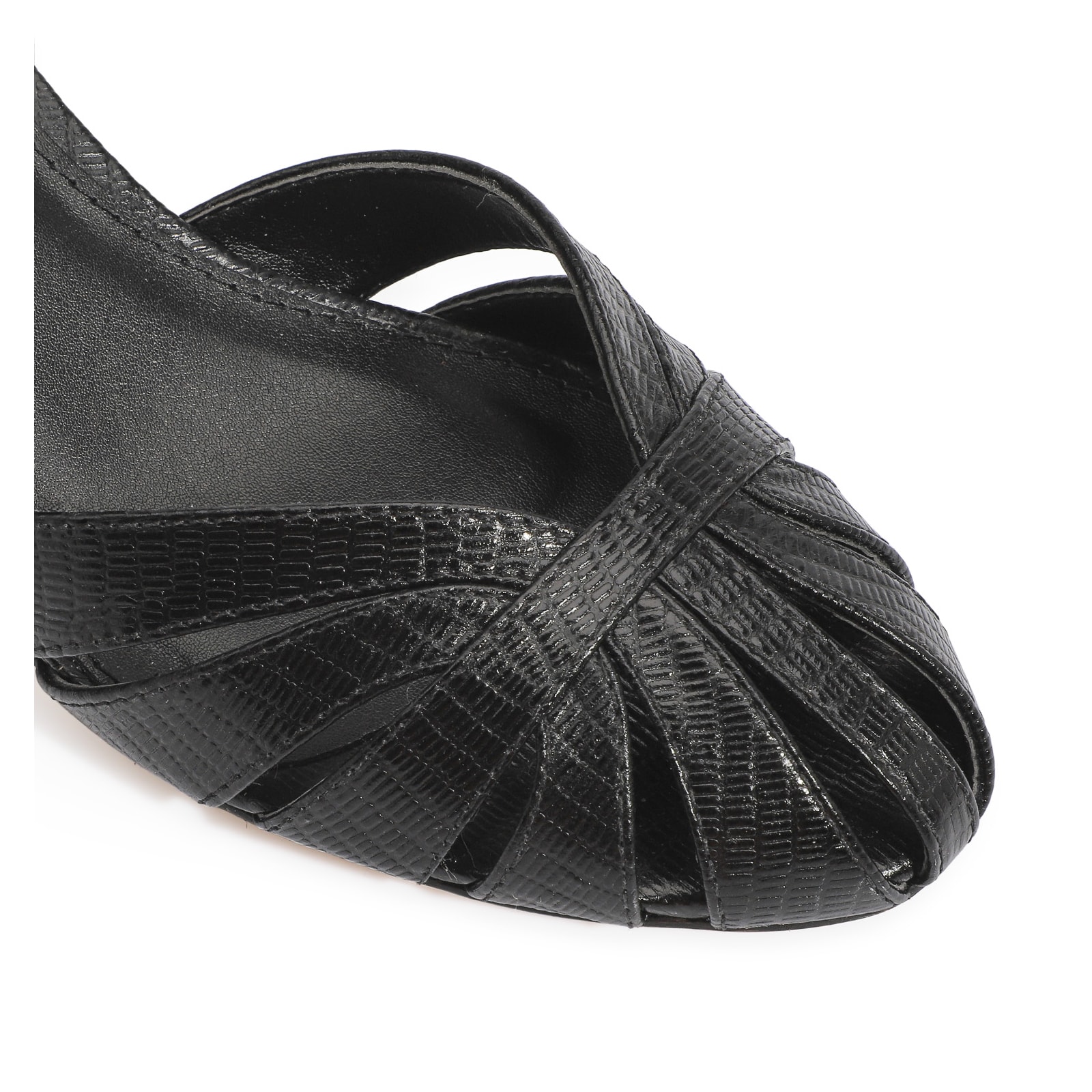 Scarpin Couro Lezard Preto