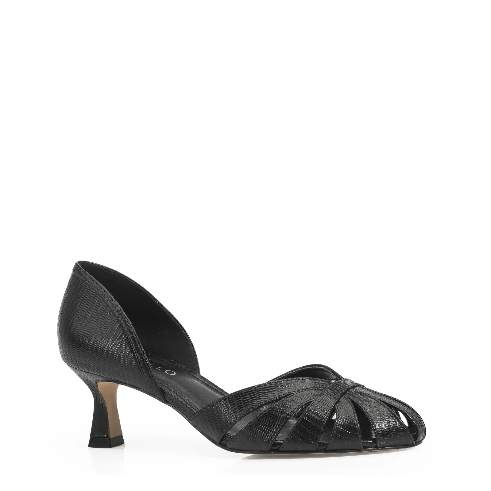 Scarpin Couro Lezard Preto
