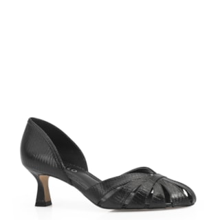 Couro Lezard Preto