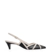 Scarpin Couro Lezard Preto/Couro Off White - imagem 3