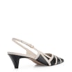 Scarpin Couro Lezard Preto/Couro Off White - imagem 4