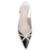 Scarpin Couro Lezard Preto/Couro Off White - imagem 6