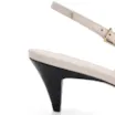Scarpin Couro Lezard Preto/Couro Off White - imagem 9