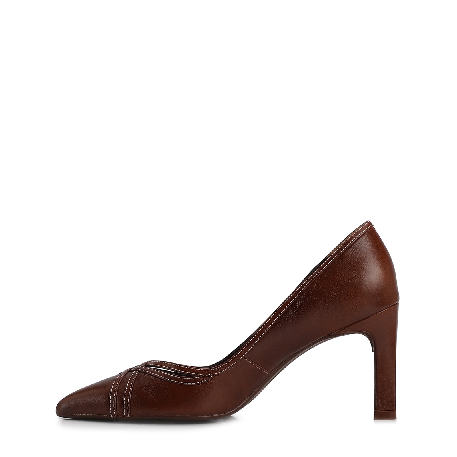 Scarpin Couro Marom