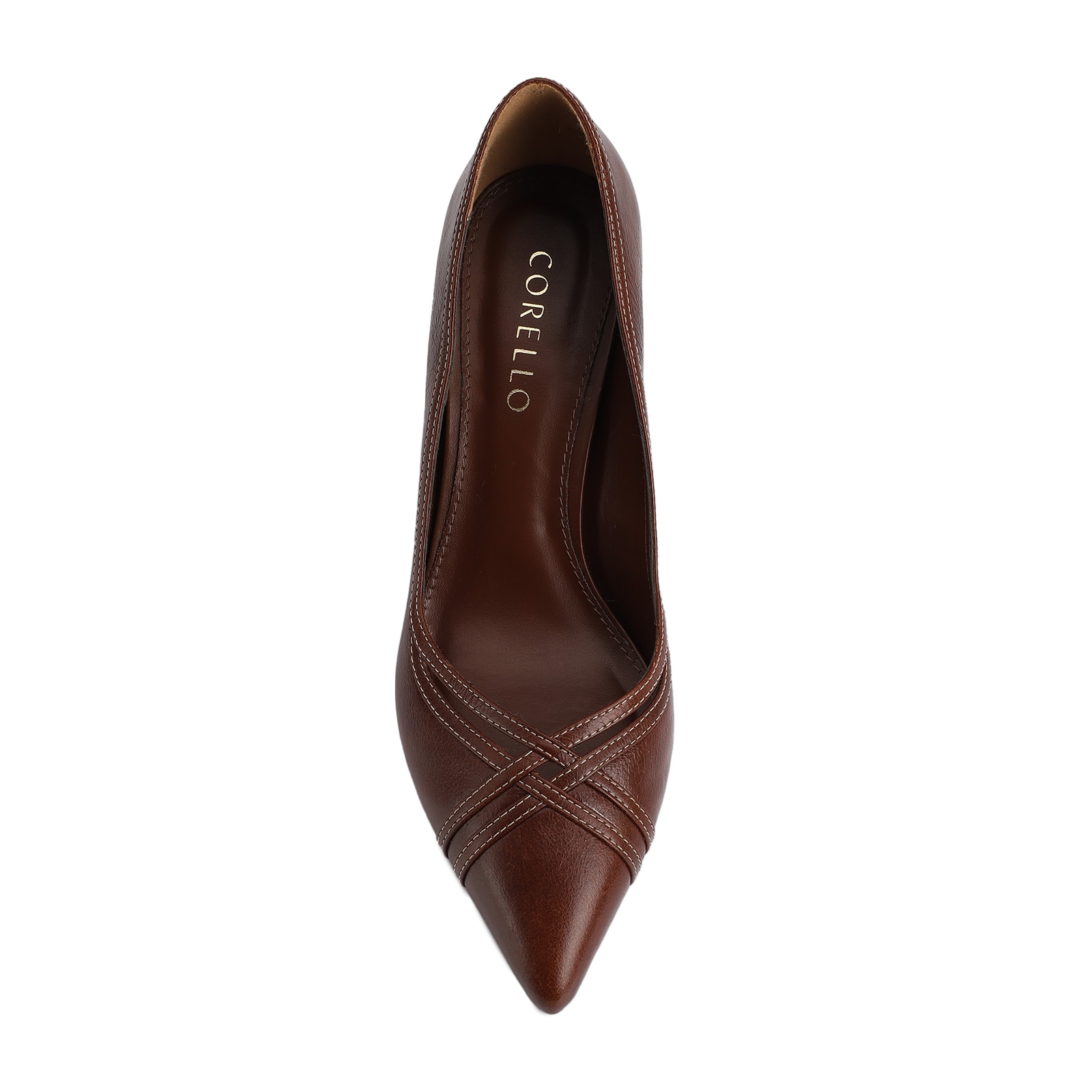 Scarpin Couro Marom