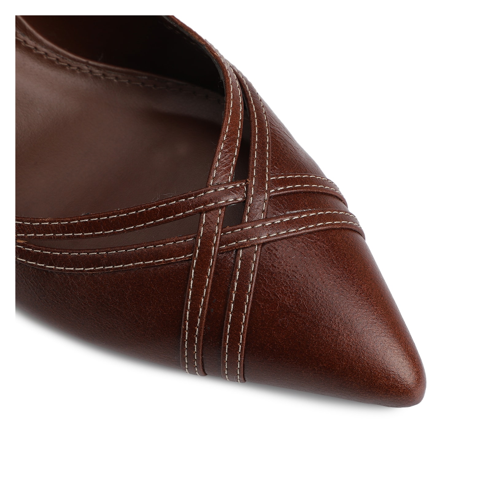 Scarpin Couro Marom