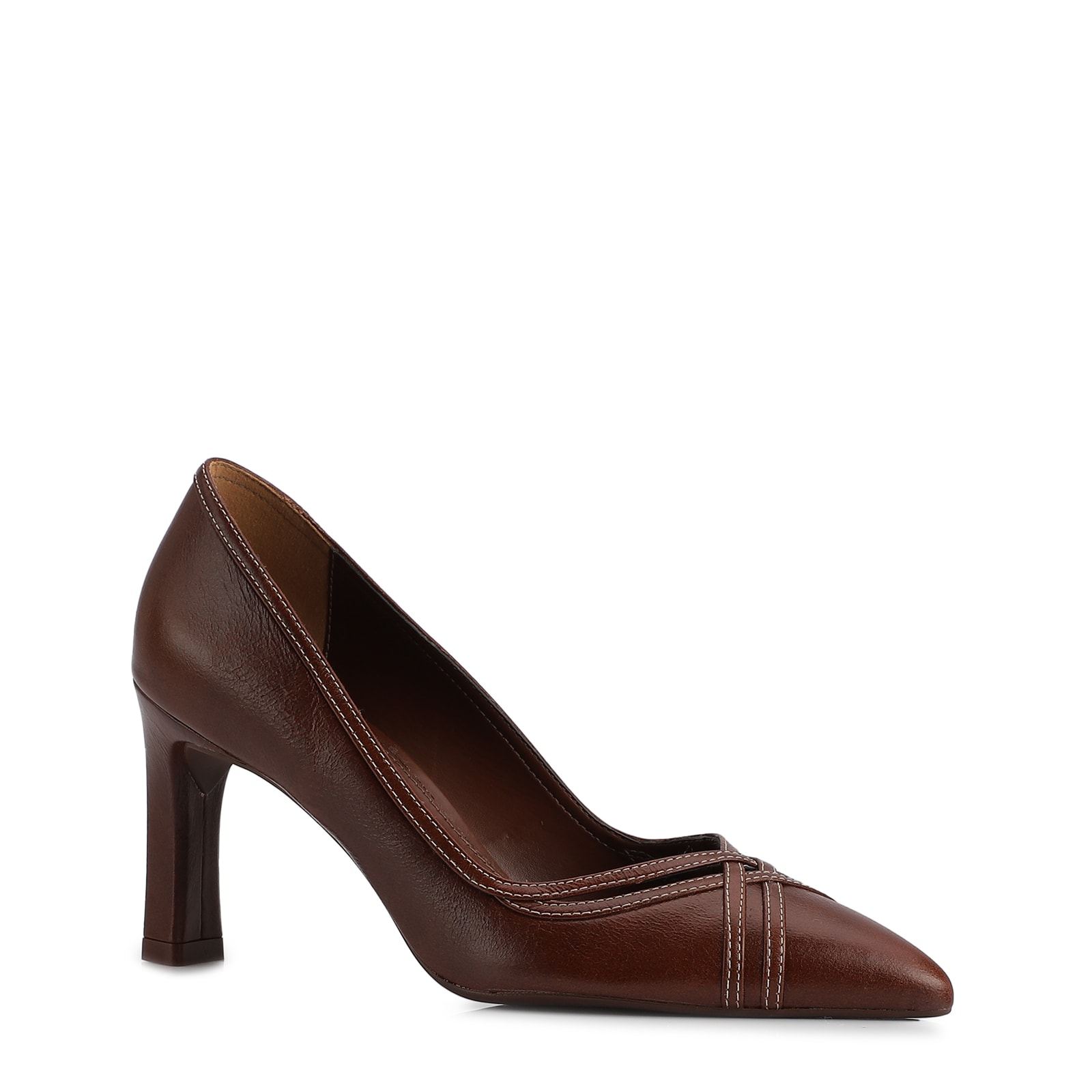 Scarpin Couro Marom