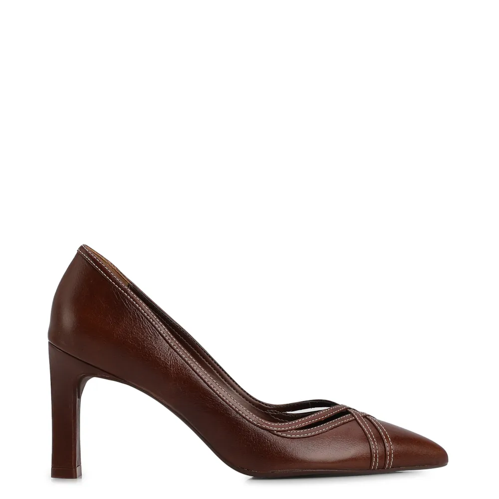 Scarpin Couro Marom - imagem 2