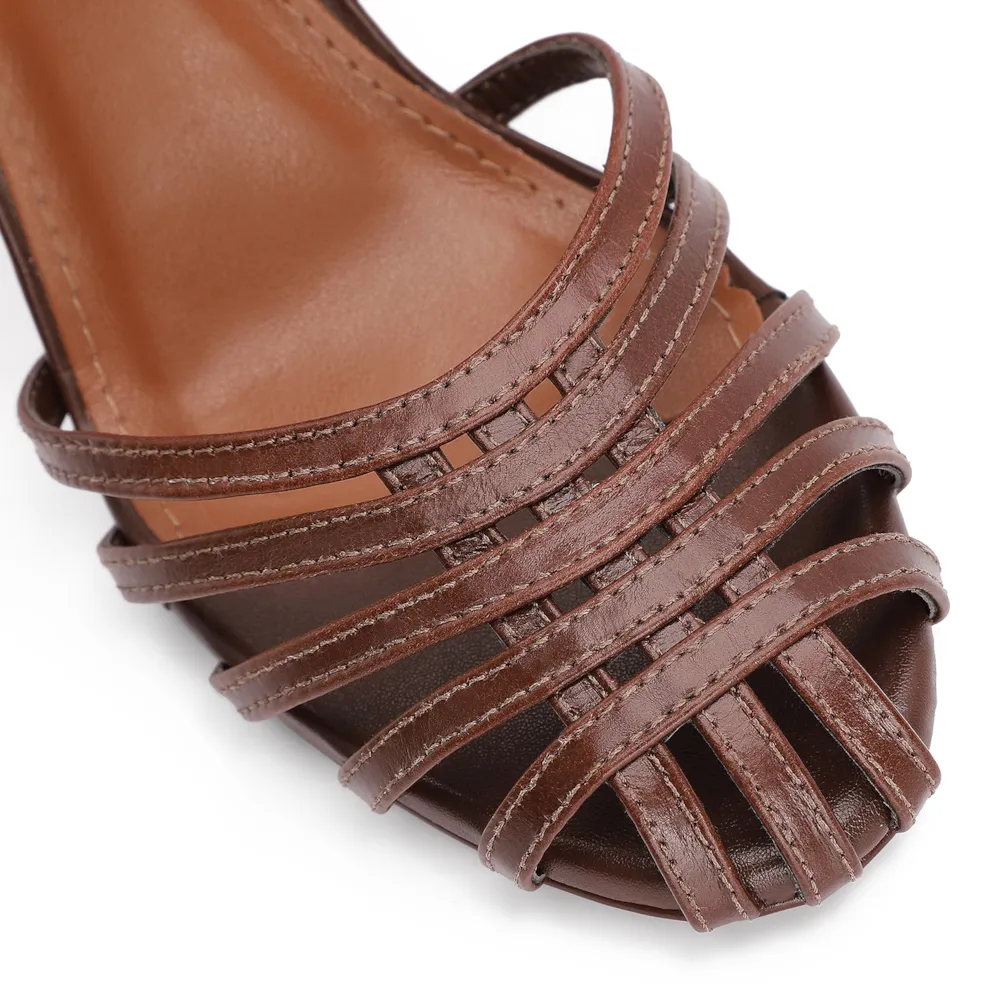 Scarpin Couro Marrom - imagem 7