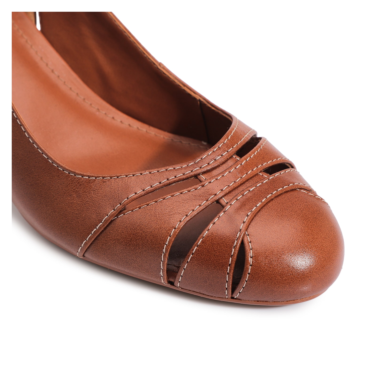 Scarpin Couro Marrom