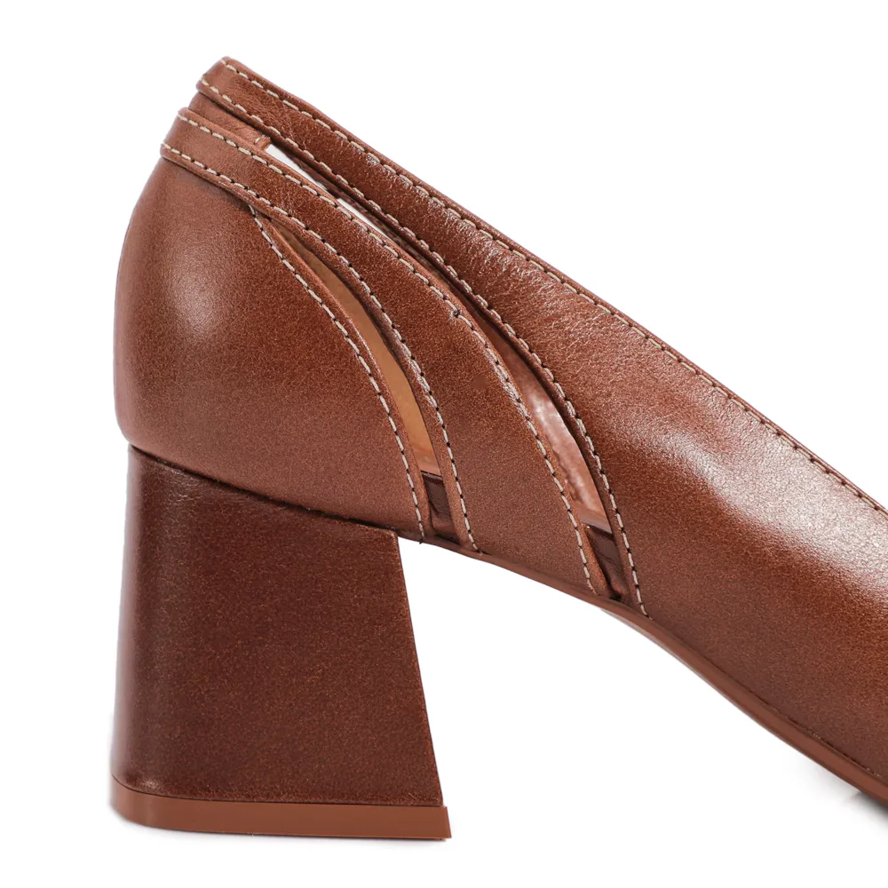 Scarpin Couro Marrom - imagem 6