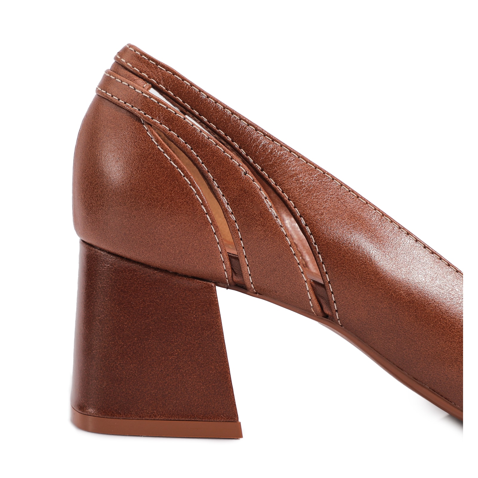 Scarpin Couro Marrom