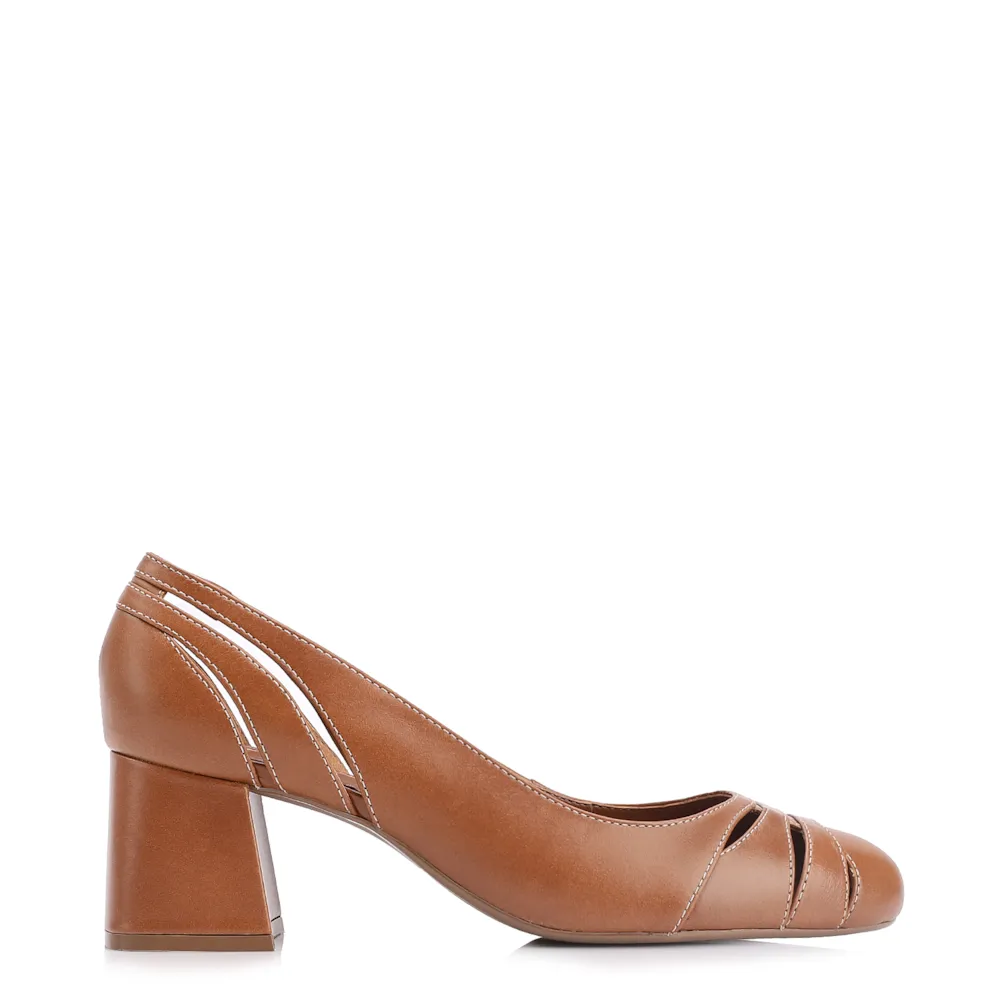 Scarpin Couro Marrom - imagem 2