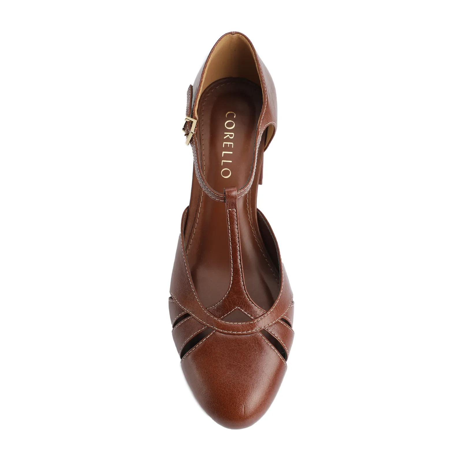 Scarpin Couro Marrom