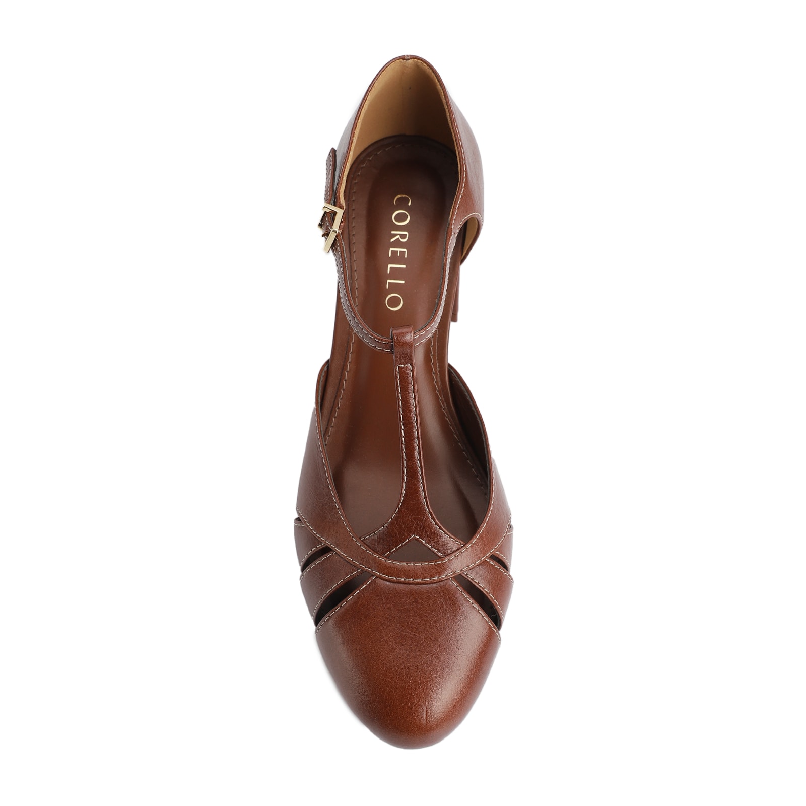 Scarpin Couro Marrom