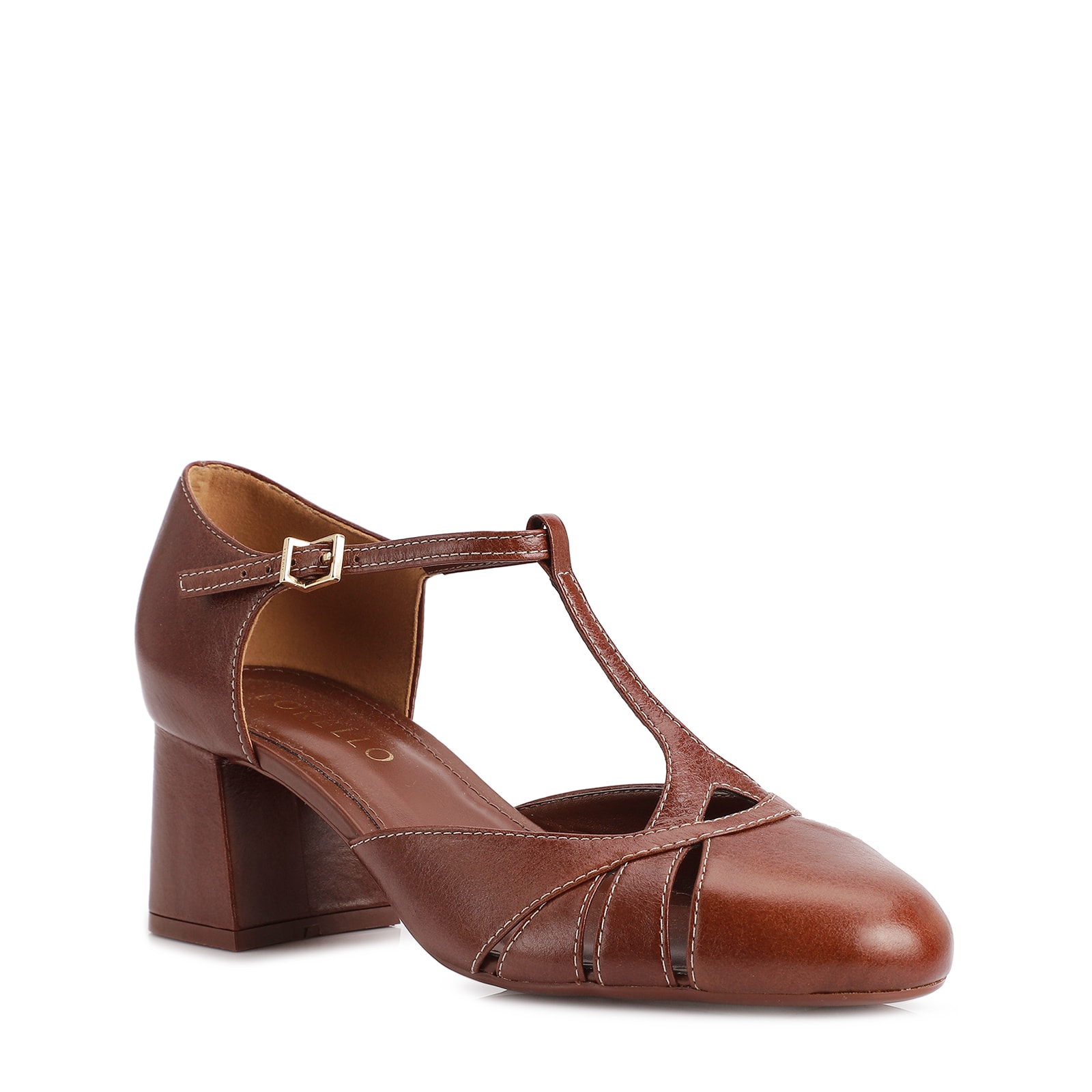 Scarpin Couro Marrom