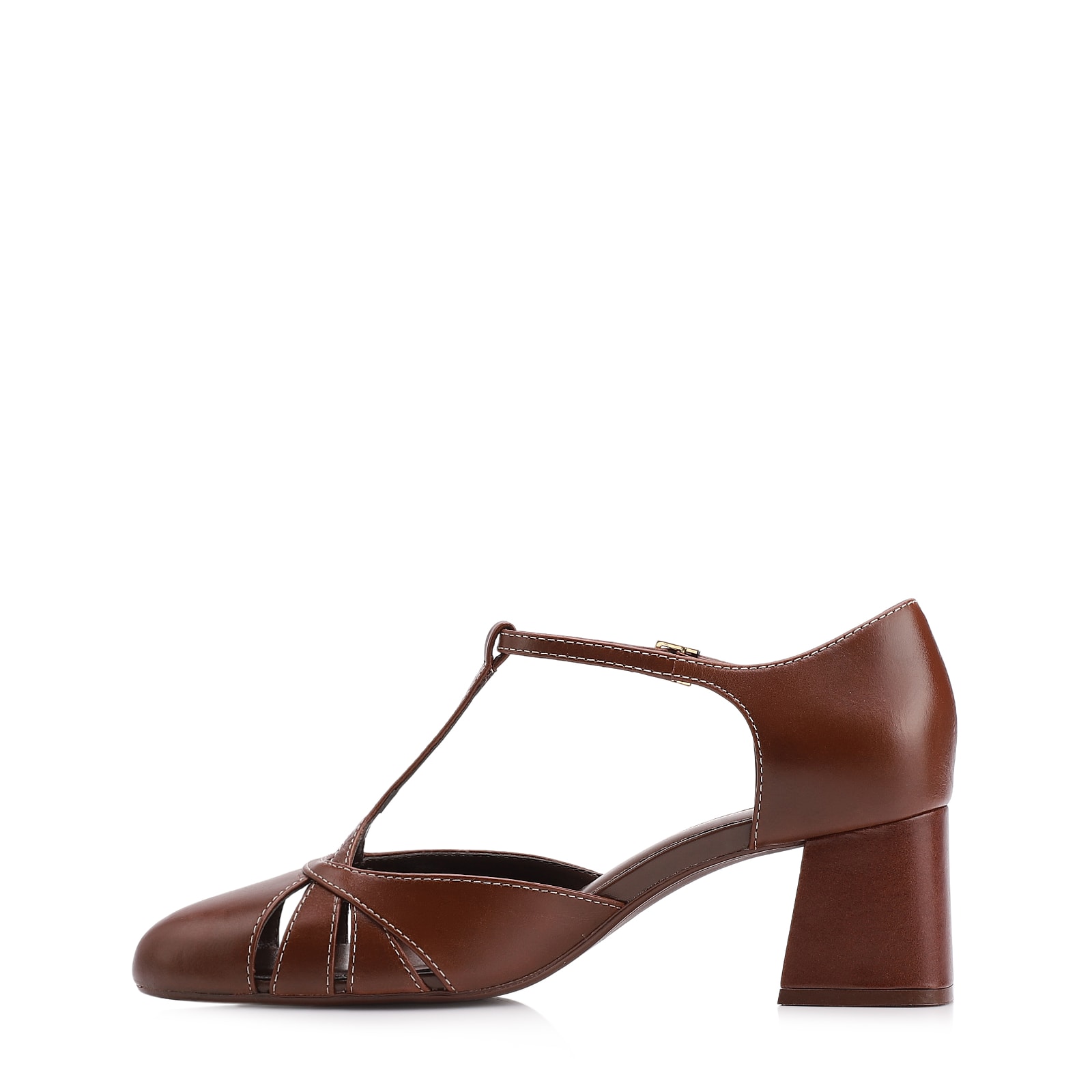 Scarpin Couro Marrom