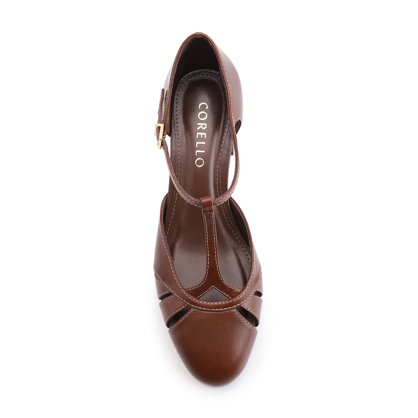 Scarpin Couro Marrom