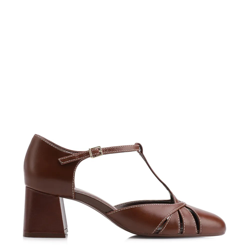 Scarpin Couro Marrom - imagem 2