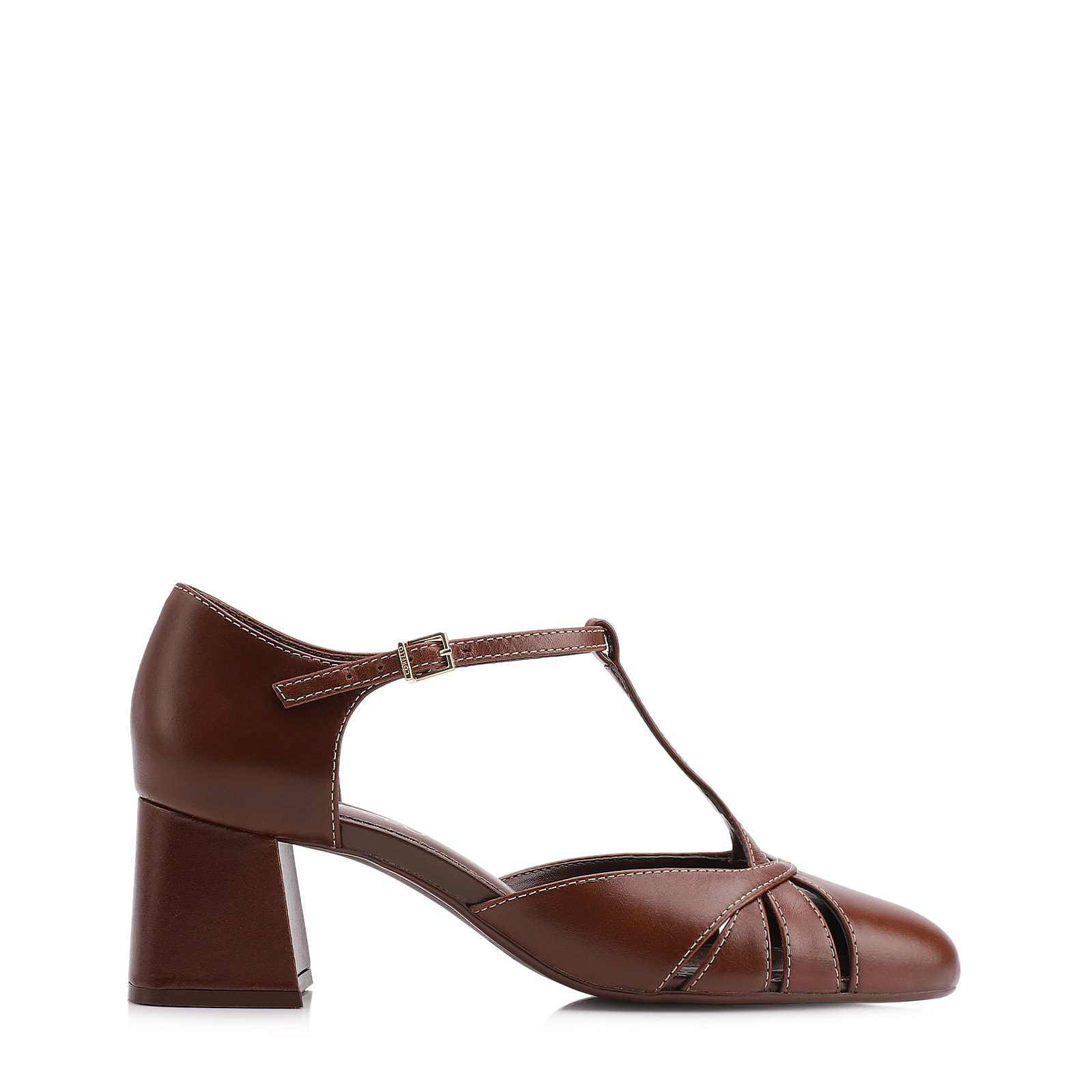 Scarpin Couro Marrom