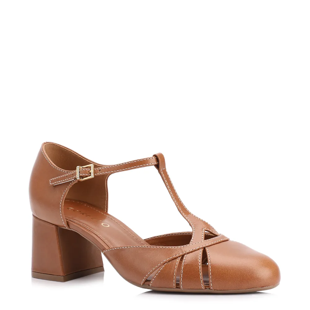 Scarpin Couro Marrom
