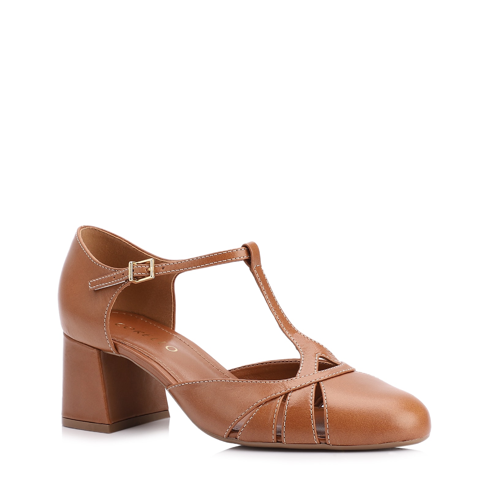 Scarpin Couro Marrom