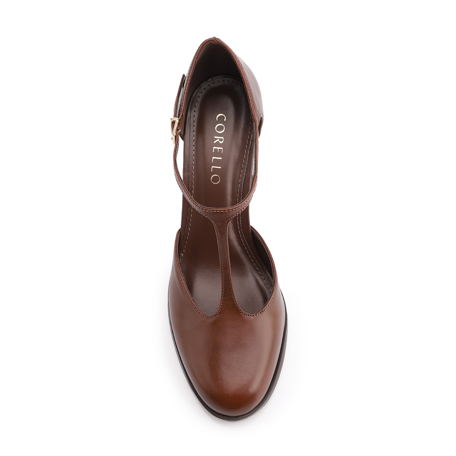 Scarpin Couro Marrom