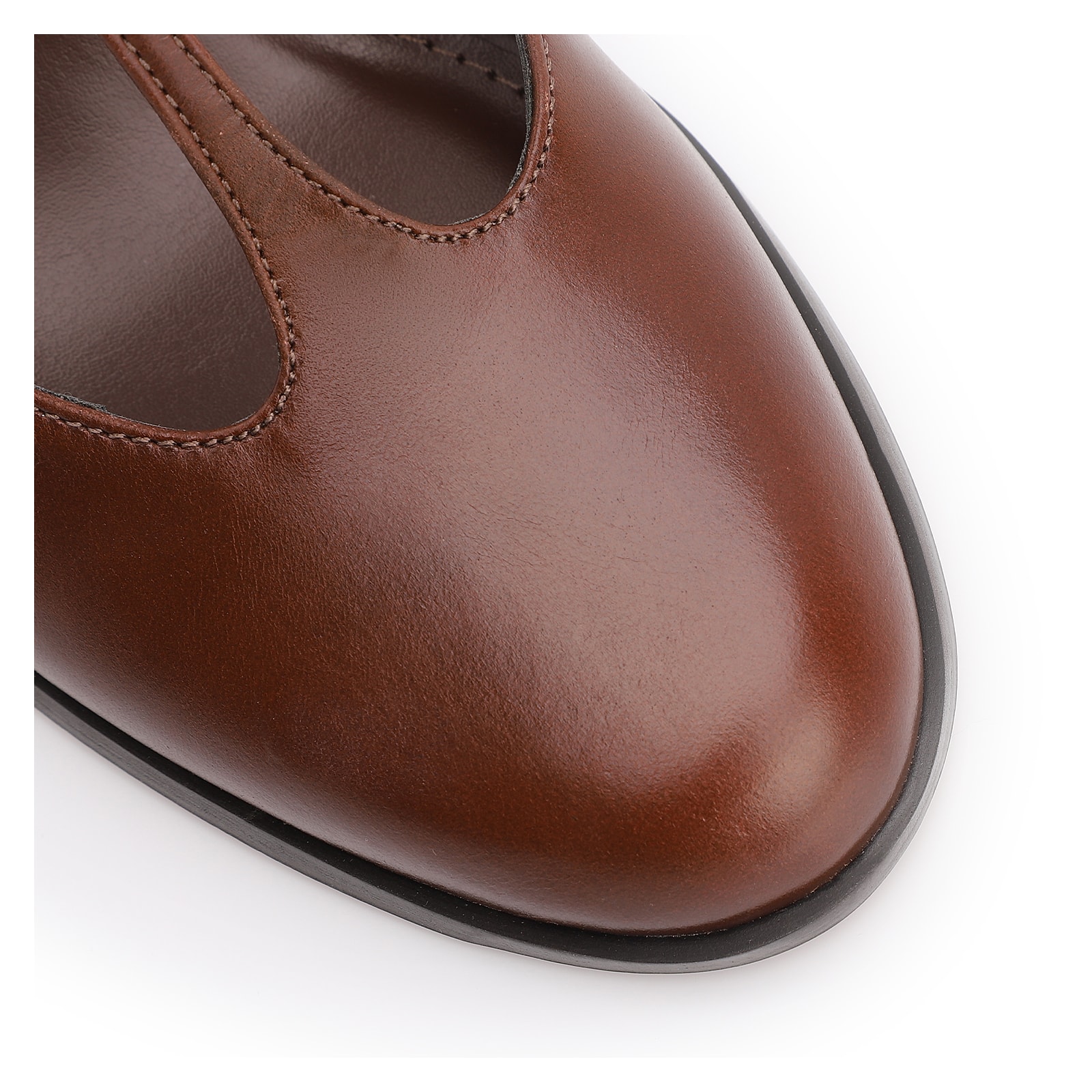 Scarpin Couro Marrom