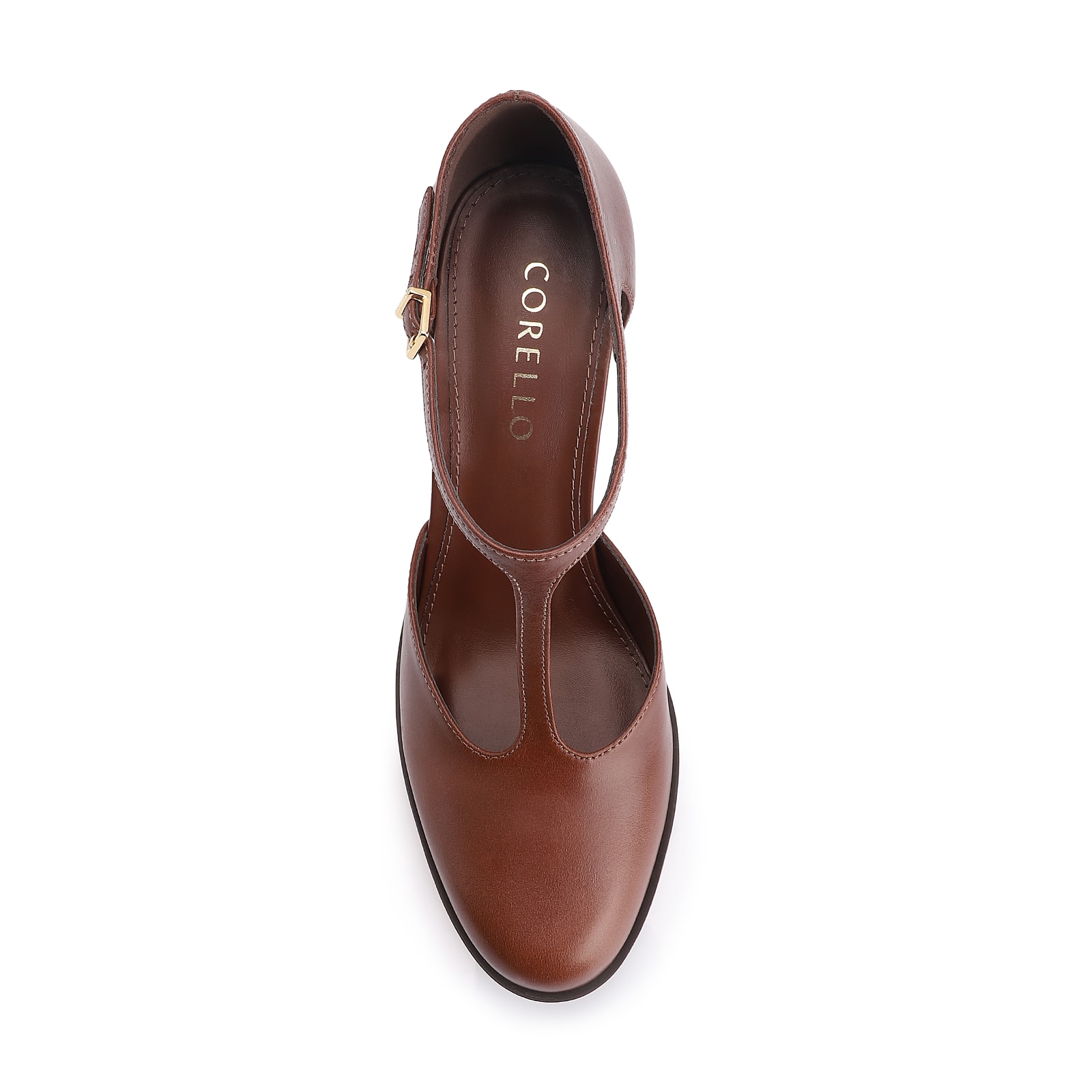 Scarpin Couro Marrom