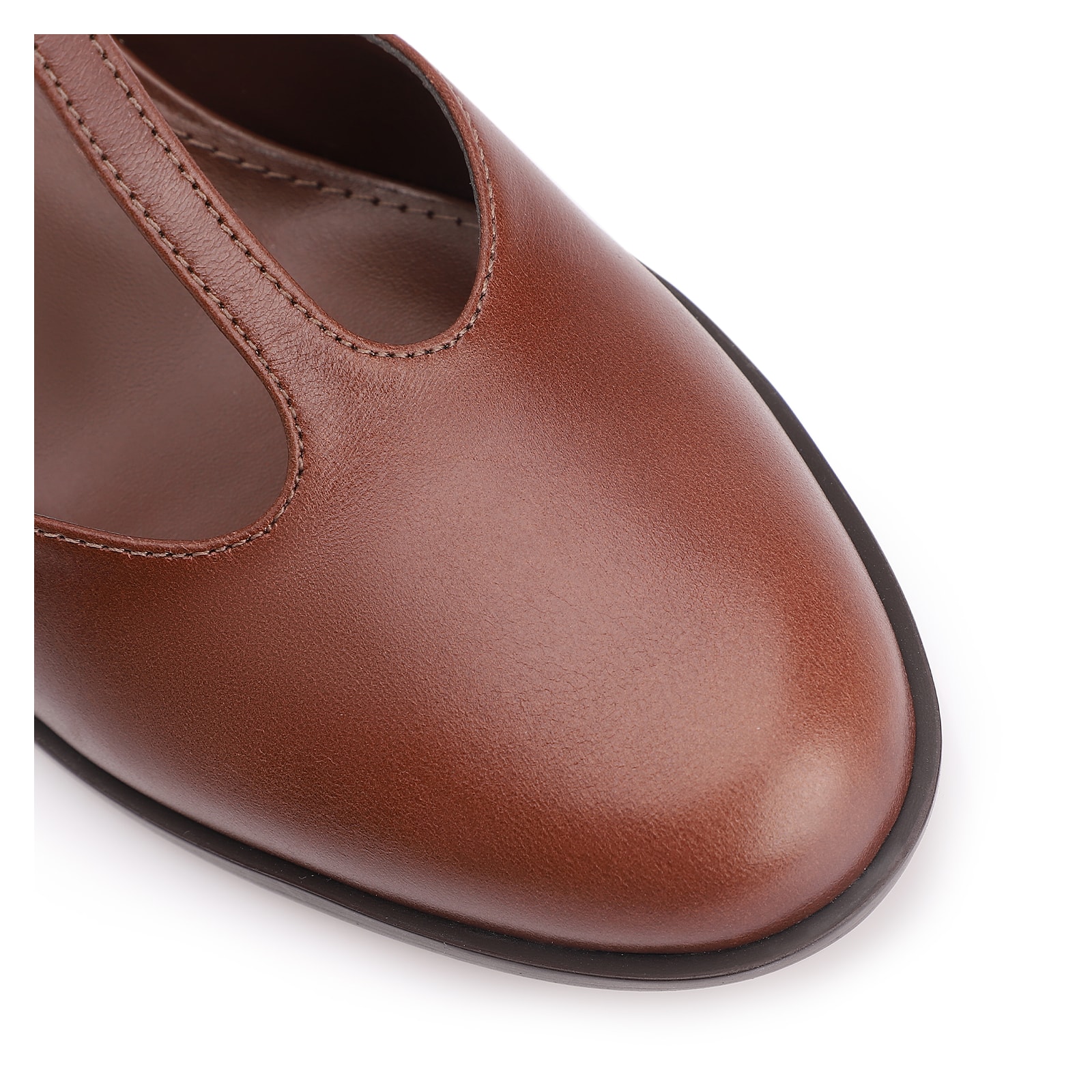 Scarpin Couro Marrom