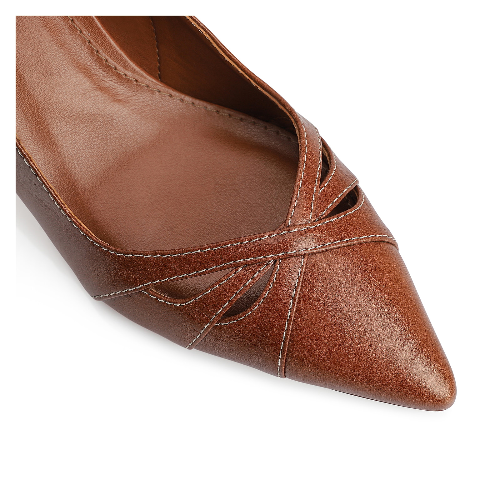 Scarpin Couro Marrom